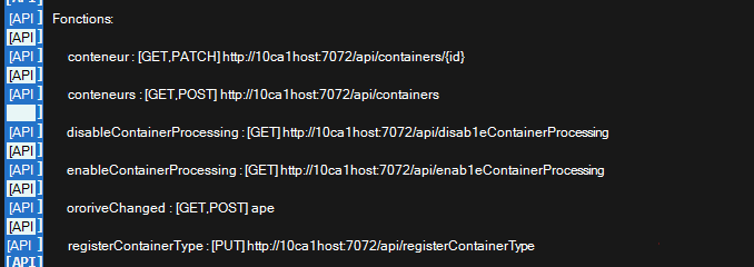 journaux de la console d’API de fonction