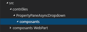 Dossier « components » mis en surbrillance dans Visual Studio Code