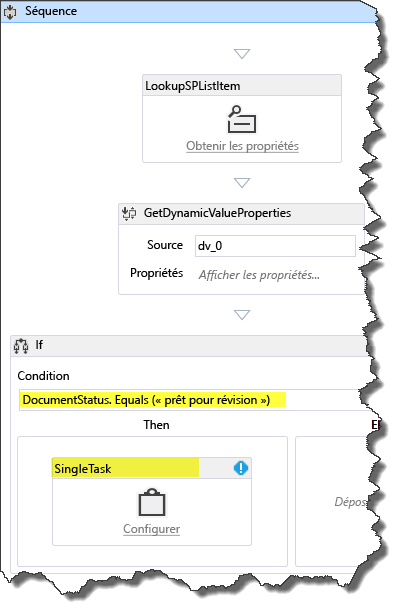 Création d’une clause If/Then pour déclencher une tâche