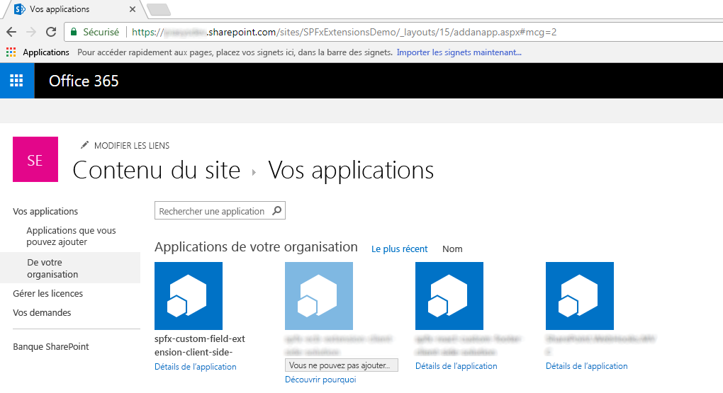Ajouter une application d’interface utilisateur pour ajouter la solution à un site