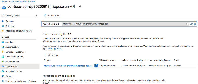 URI d’ID d’application dans le Portail Azure
