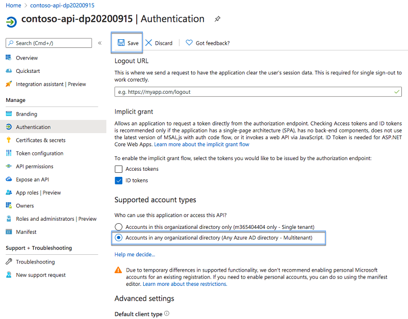 Bouton « Enregistrer » mis en surbrillance dans l’authentification