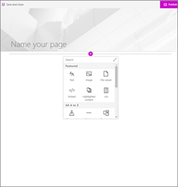 Page de composants WebPart moderne