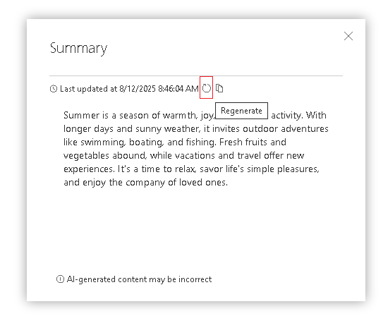 RégénérerSummary