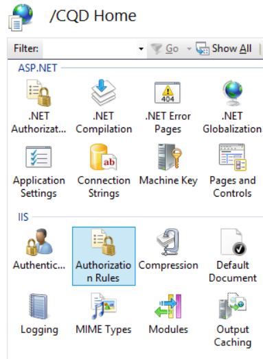 Déployer qualité des appels - Règles d’autorisation dans IIS.