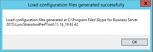 Message « Les fichiers de configuration ont été générés correctement ». Cliquez sur OK.