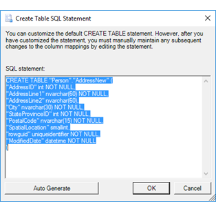 Instruction SQL de création de table (Assistant Importation et Exportation  SQL Server) - SQL Server Integration Services (SSIS) | Microsoft Learn