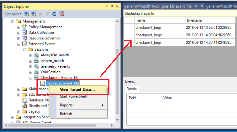 Screenshot of your target > View Target Data.