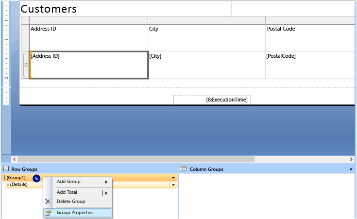 Screenshot of the screen where you view group properties.