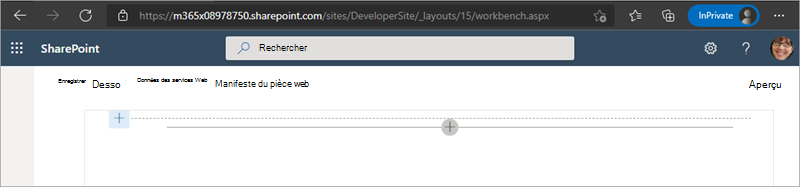 Capture d’écran de SharePoint Workbench.