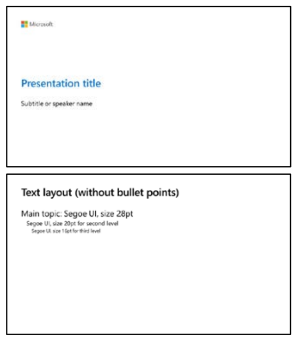 Exemple de graphique montrant deux diapositives. En haut d’une diapositive de titre, la deuxième diapositive de contenu.