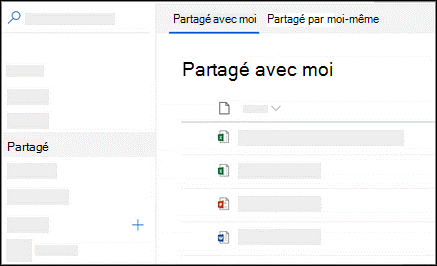 OneDrive permet de rechercher des fichiers partagés et partagés avec eux par les utilisateurs. dans le volet de navigation gauche, sélectionnez partagé