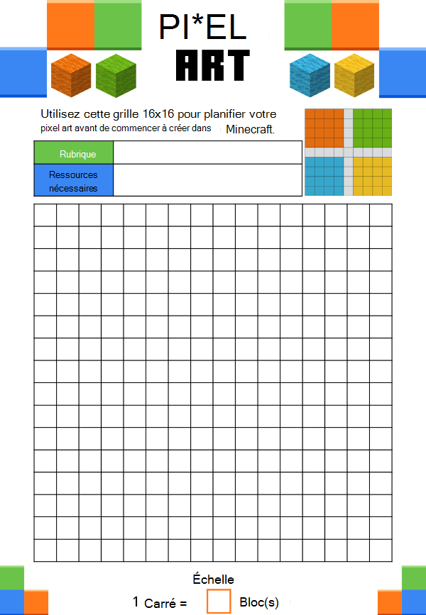 Illustration de la feuille de planification en pixels. disponible au téléchargement