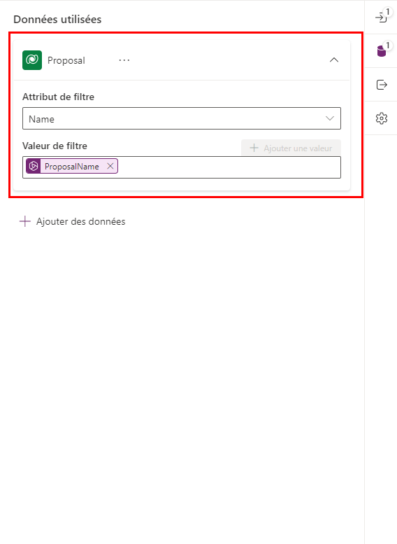 Capture d’écran des paramètres d’invite de proposition.