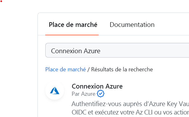 Screenshot that shows results for the Azure Login search.