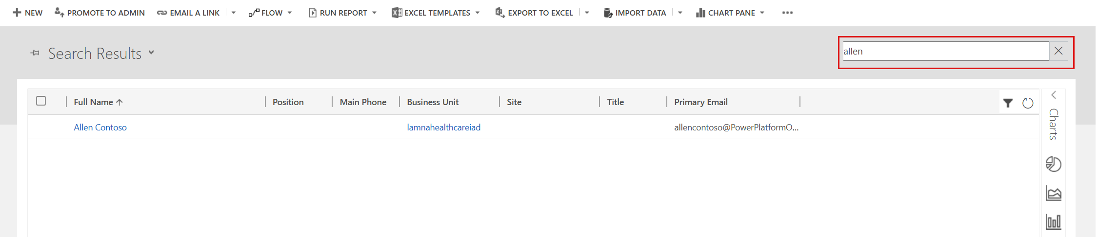 Screenshot of search results in the Enabled Users view.