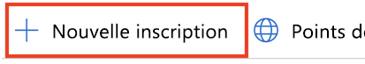 Capture d’écran montrant le nouveau bouton d’inscription de Microsoft Entra ID sur le portail Azure.