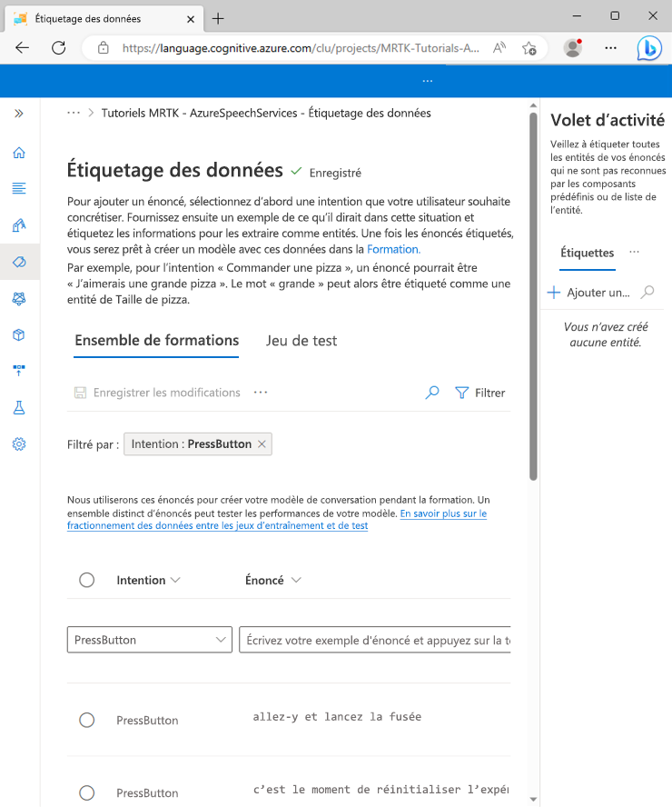 Screenshot of the updated Data labeling page.