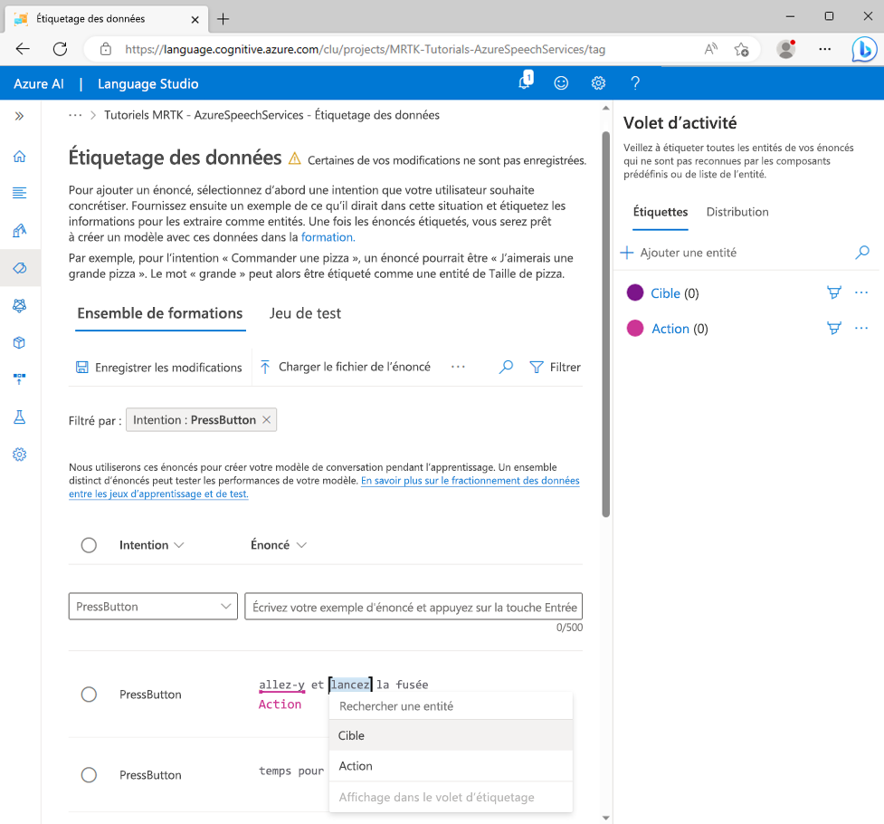 Screenshot of selecting the word launch.