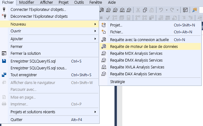 Screenshot that shows how to create a query connection.