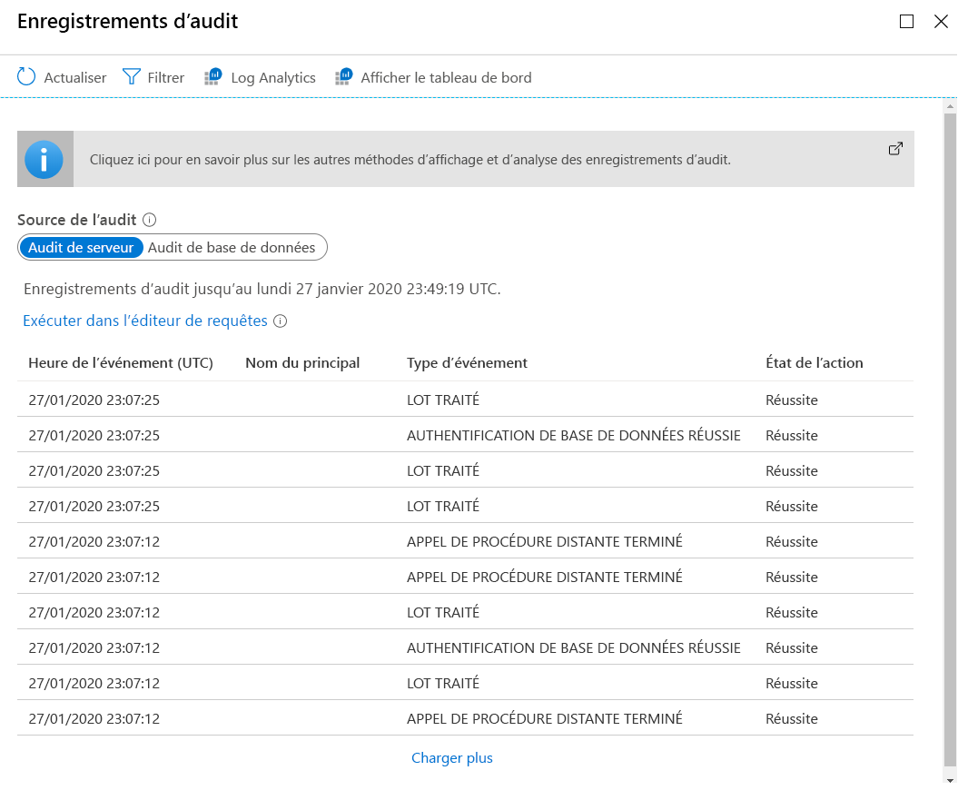 Screenshot of how to view audit records.