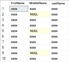 Screenshot of SQL query results with mask.
