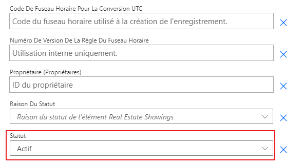 Capture d’écran montrant la propriété Statut comme Confirmée.