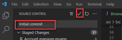 Capture d’écran du bouton de validation des modifications pour la validation initiale.