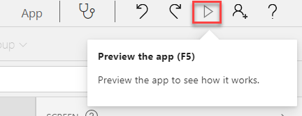 Capture d’écran du bouton Prévisualiser l’application.