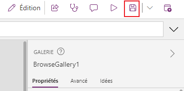 Capture d’écran du bouton Enregistrer dans l’application Contoso Product Manager.