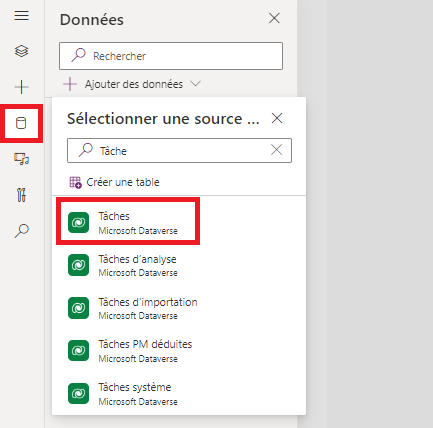 Capture d’écran illustrant la boîte de dialogue + Ajouter des données.