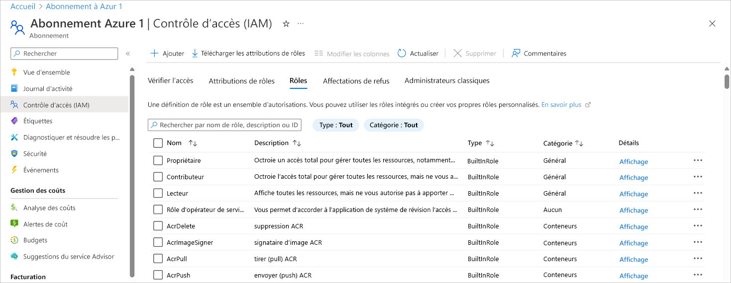 Screenshot that how to get to Access control (IAM) and Roles.