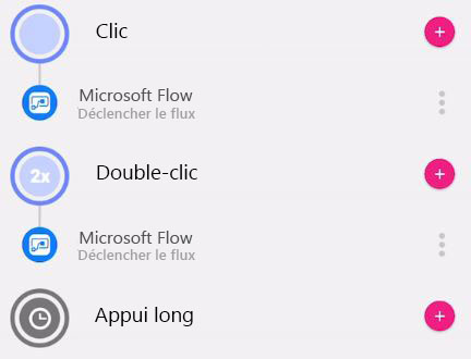 Capture d’écran de Microsoft Flow - Double-click ajouté.