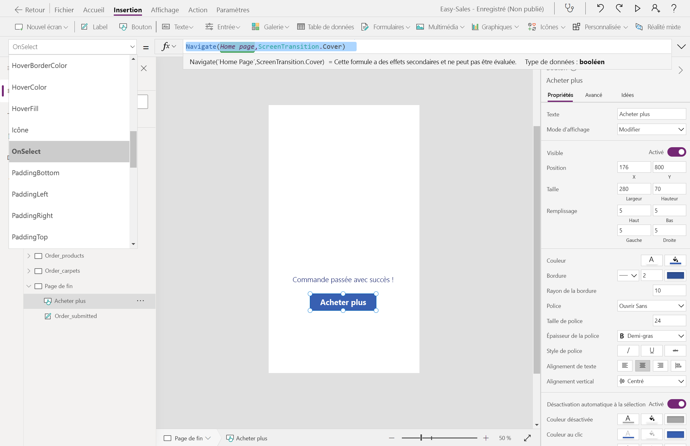 Capture d’écran du bouton Show more.