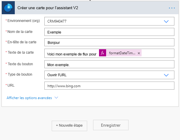Informations sur la carte Sales Insights renseignées.