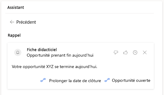 La nouvelle carte d’informations telle qu’elle apparaît lors de son exécution.