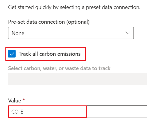 Screenshot of the Data source and Value fields filled in.