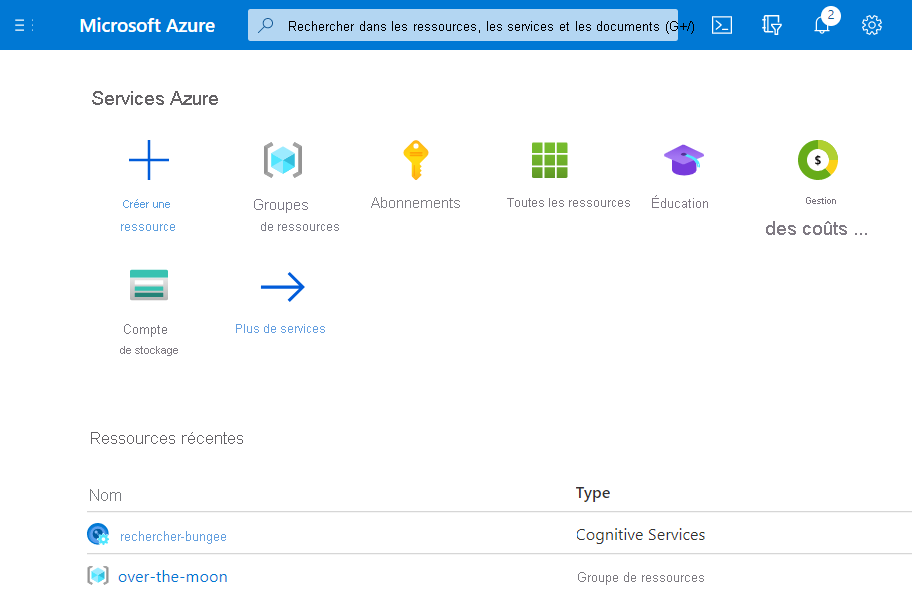 Screenshot of the Azure portal with our resource group and Custom Vision resource.