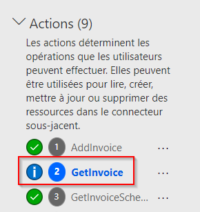 Capture d’écran illustrant l’opération GetInvoice.