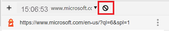 Capture d’écran de la section URL de Lighthouse, avec le bouton pour désactiver tous les éléments mis en surbrillance.