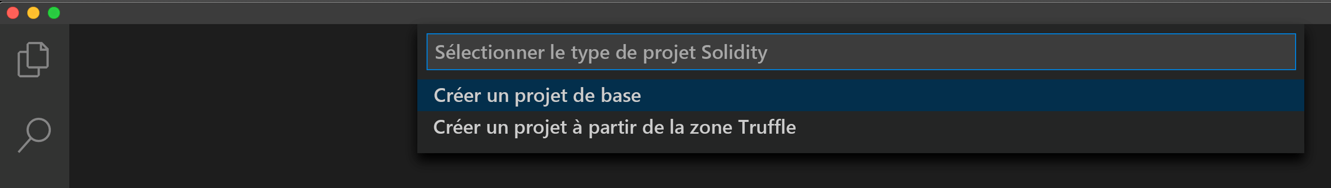 Screenshot showing the Create basic project selection in Visual Studio Code.