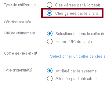 Screenshot that shows how to create a customer-managed key.