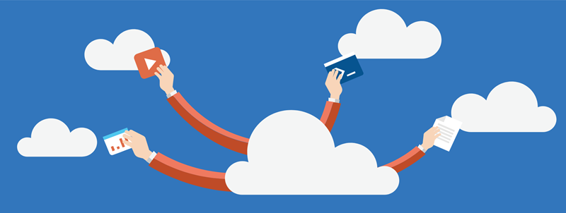 Capture d’écran d’un cloud avec des bras et des mains tenant les outils en tant que cibles de déploiement.