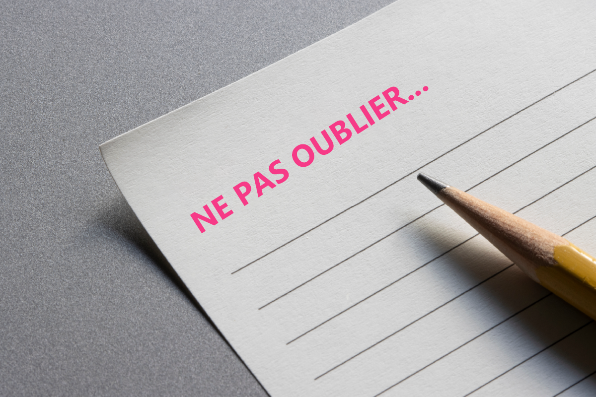 Illustration d’une liste avec « ne pas oublier » en haut.