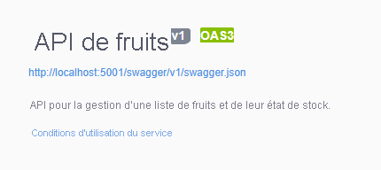 Capture d’écran de l’ajout d’informations de description supplémentaires à une API.