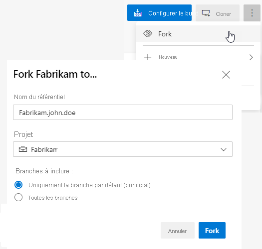 Diagramme montrant la création du fork.