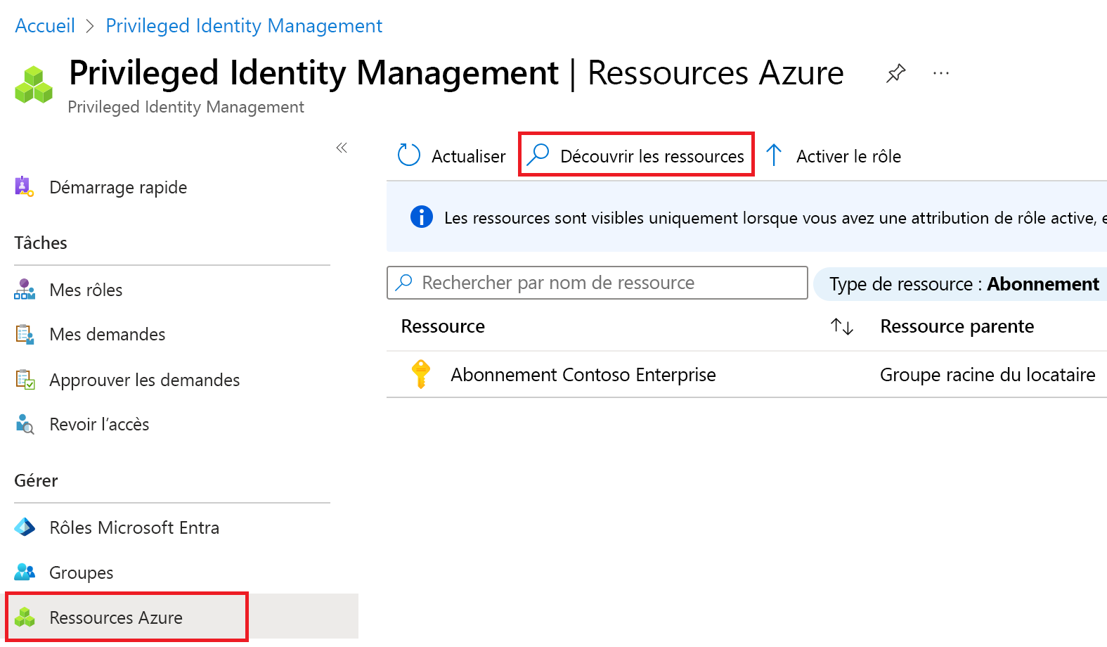 Screenshot of the resource filters within the Azure resources page. Resources that are one currently managed.