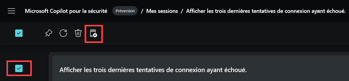 Capture d’écran de l’icône de création d’une séquence de prompts.