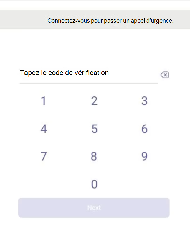 la page de vérification du nouvel appareil de provisionnement du téléphone Teams