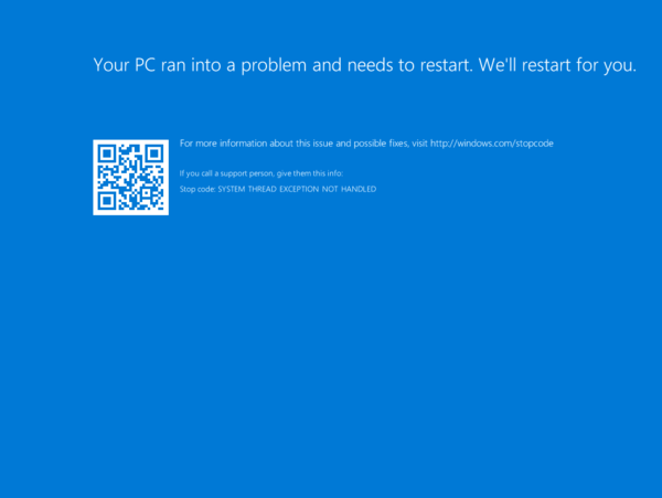 Erreur d'arrêt Windows : exception de thread système non gérée - Virtual  Machines | Microsoft Learn